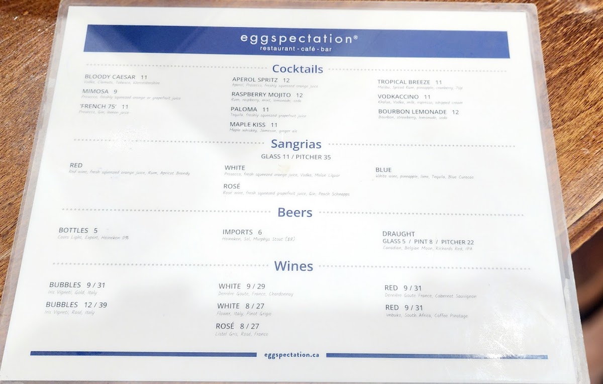 Menu Eggspectation - Vieux Montreal-3