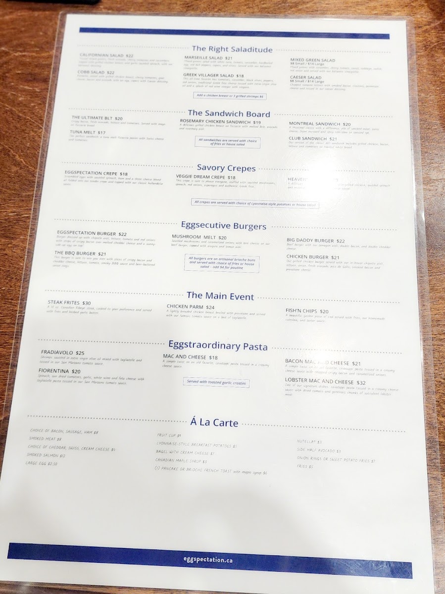 Menu Eggspectation - Vieux Montreal-5