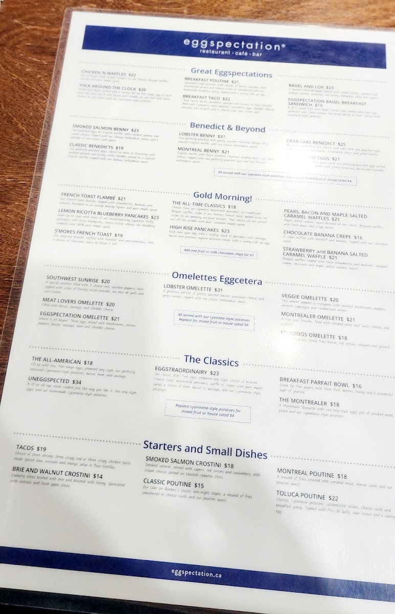 Menu Eggspectation - Vieux Montreal-7